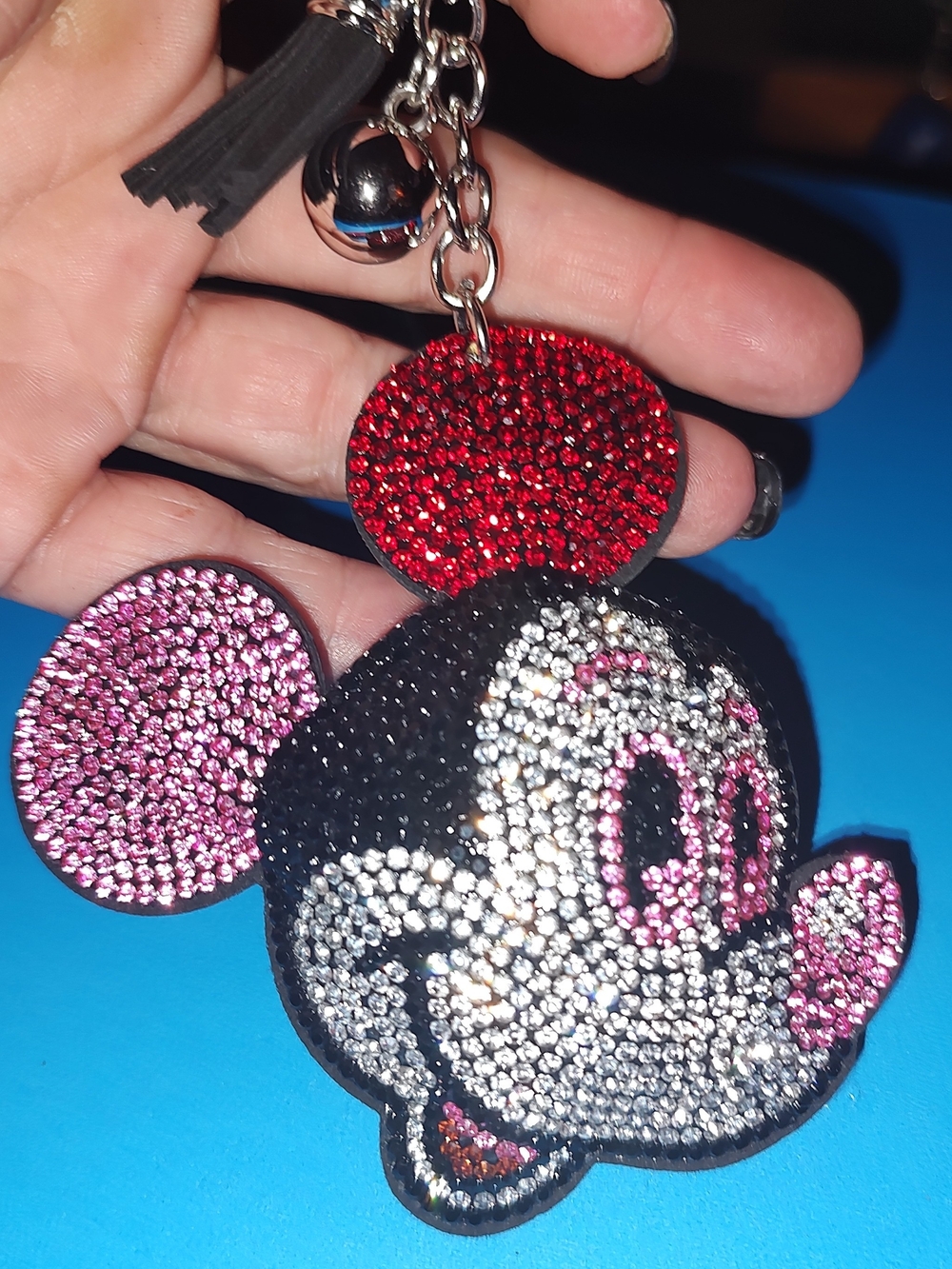 New! Rhinestone Mickey Mouse Keychain - Picture 2 of 3